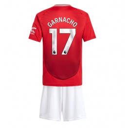 Manchester United Alejandro Garnacho #17 Thuis tenue Kids 2024-25 Korte Mouw (+ Korte broeken)